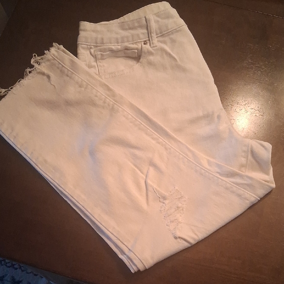 Time and Tru White Cotton Blend Pants - Picture 1 of 3